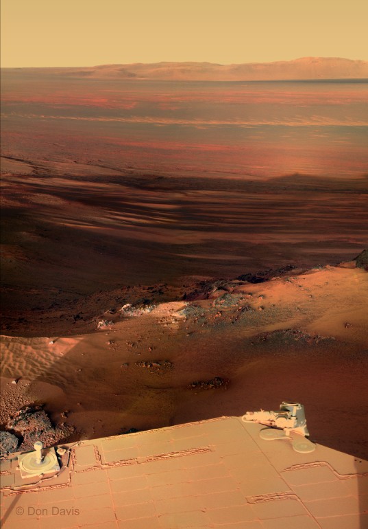A sunset postcard and a special shadow from Opportunity