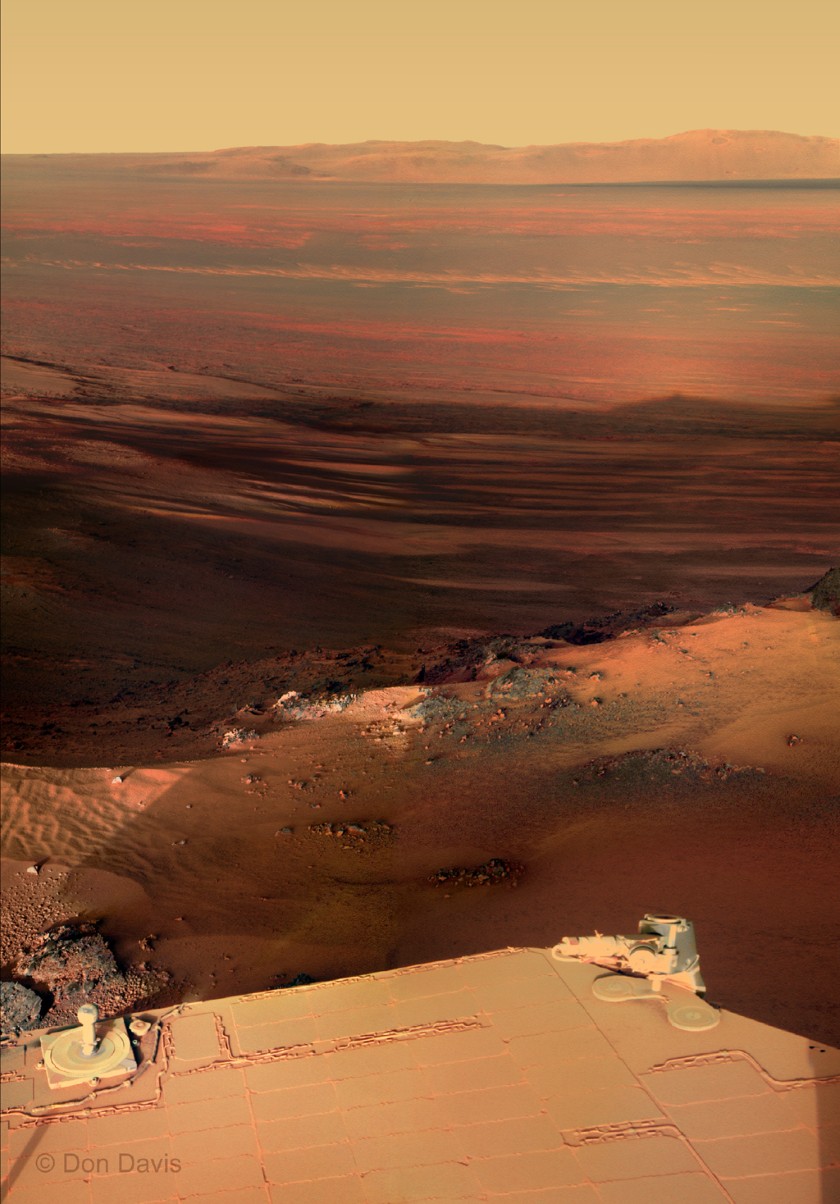 A sunset postcard and a special shadow from Opportunity