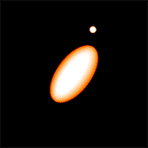 Simulation of transit of Haumea by its moon Namaka