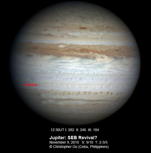 Jupiter on November 9, 2010: Outbreak?