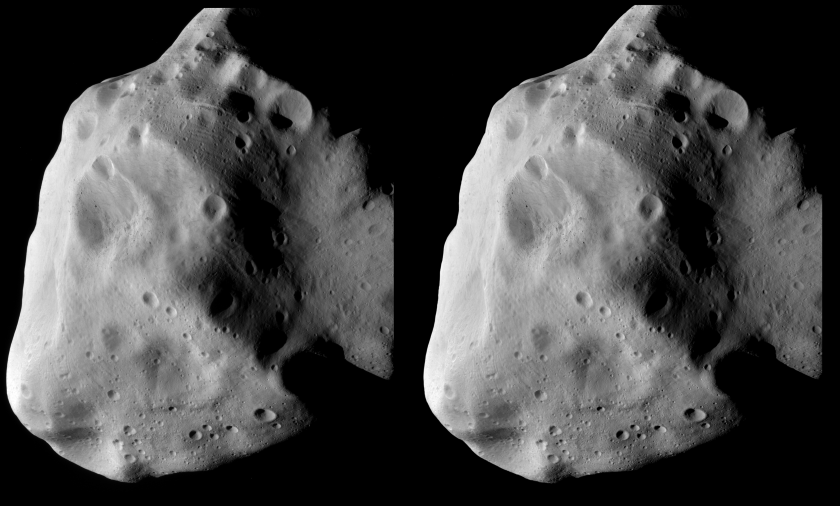 Lutetia in cross-eyed stereo