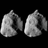 Lutetia in cross-eyed stereo