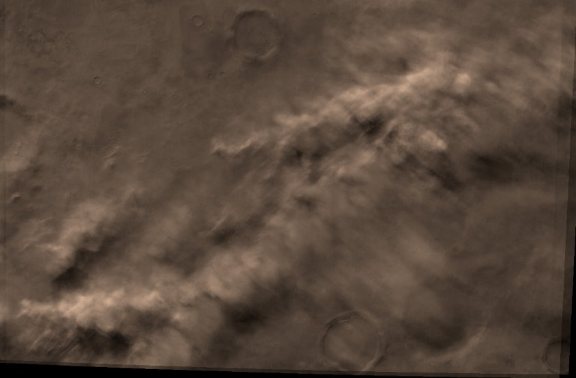 Color view of Martian clouds