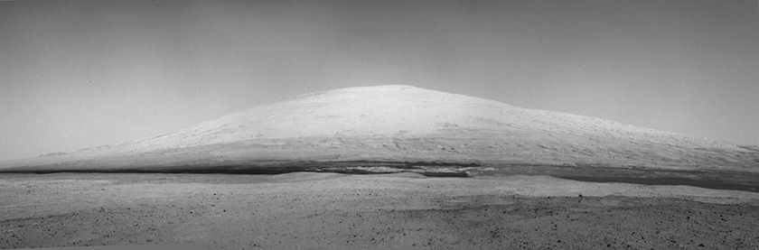 Gale's central mountain as seen from Curiosity's landing site