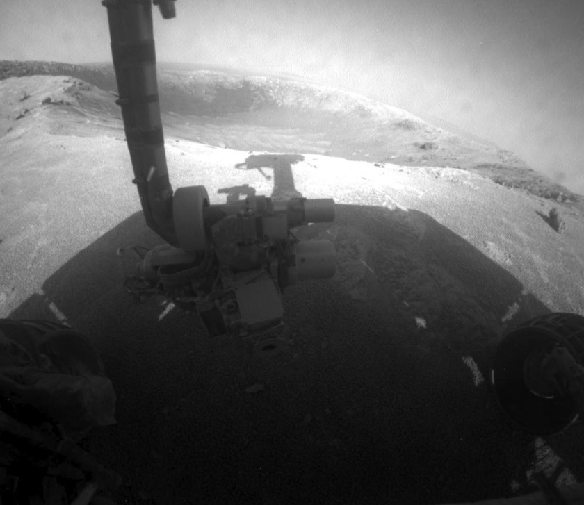 Hazcam view of Santa Maria crater, sol 2464