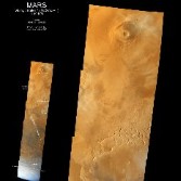 Viking 1 view of Mars' southern hemisphere from Olympus Mons to the pole