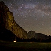 The Milky Way over Yosemite Valley