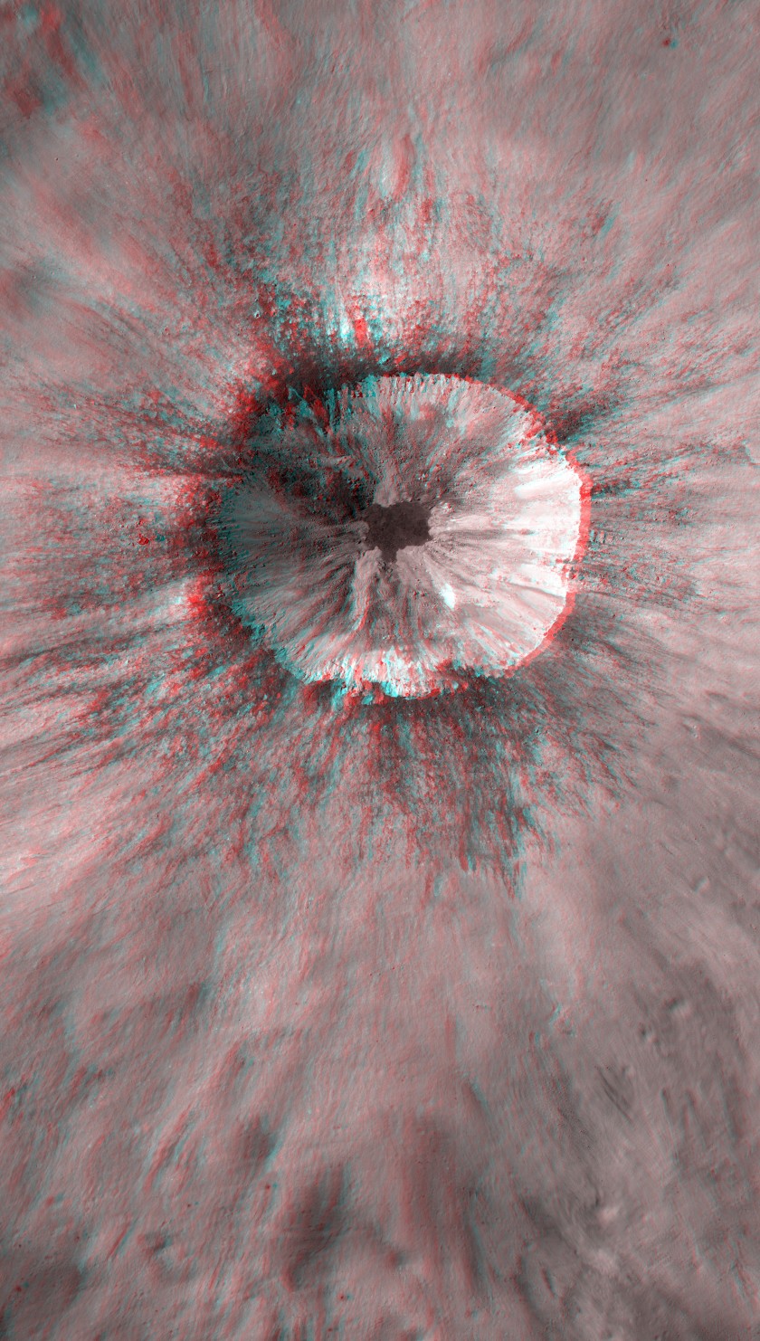 3D view of an unnamed lunar crater