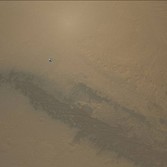 Curiosity's heat shield falling toward Mars