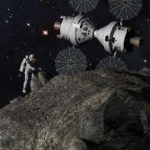 Human mission to an asteroid in an Orion capsule (thumbnail)