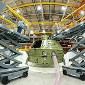 Orion EFT-1 capsule ready for shipment