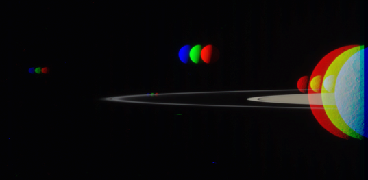 A gaggle of moons (intermediate processing step)
