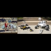 Three rovers and a lander, with Carl Sagan for scale