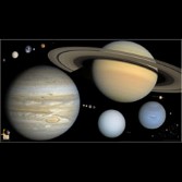 Every round object in the solar system, to scale (widescreen)