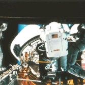 The first three-astronaut spacewalk