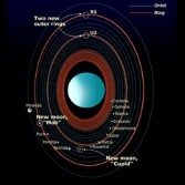 Orbits of Uranus' rings and moons