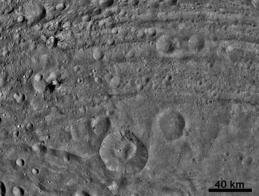 Worm-like markings on Vesta's surface