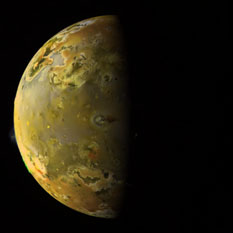 Io, with Pillan erupting, as seen by Galileo in 1997, processed by Jason Perry