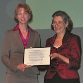 Melissa McGrath presents Emily Lakdawalla with the 2001 Eberhart Prize from the DPS, October 3, 2011