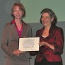 Melissa McGrath presents Emily Lakdawalla with the 2001 Eberhart Prize from the DPS, October 3, 2011
