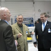 Nathan Barnes of L'Garde enjoying a moment with Congressman Dana Rohrabacher and NASA Chief Technologist Mason Peck