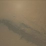 Curiosity photo MARDI heat shield falling far toward Mars