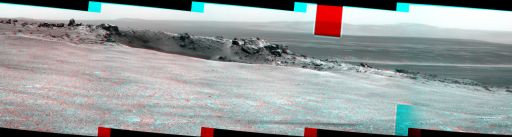 Odyssey Crater on Cape York, sol 2681 (anaglyph)