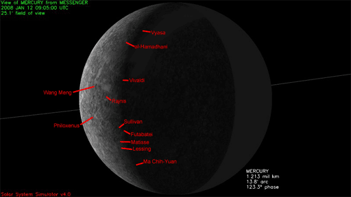 Identifying craters in MESSENGER's Mercury approach images