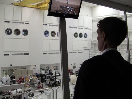 Bill Nye Overlooking the Curiosity Rover