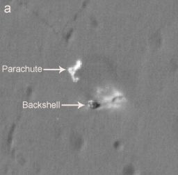Opportunity's parachute as seen by HiRISE