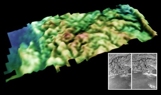 Topographic model of dissected terrain on Titan