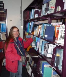 Amy chooses Antarctic exploration stories from the cozy little public library