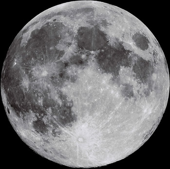 The Moon at a scale of 10 km/pixel