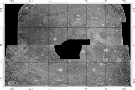 Radar map of the nearside of the Moon