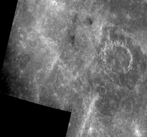 Vivaldi crater and environs from Mariner 10