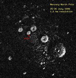 Radar image of Mercury's north pole