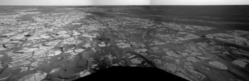 Opportunity's view on sol 1,713, just before conjunction