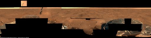 Progress on Phoenix' mission success panorama (the 'Peter Pan') to sol 32