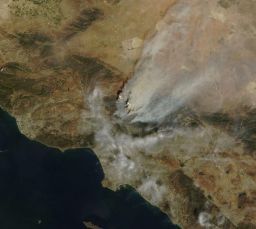 Terra MODIS image of the Station fire, August 30, 2009