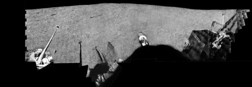 Lunar Surveyor 3 Panorama: Mare Insularum, April 1967