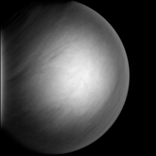 Venus in MESSENGER's forward view (high-pass filtered version)