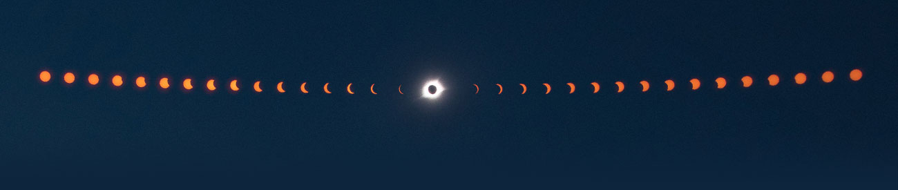 montage of different phases of total solar eclipse