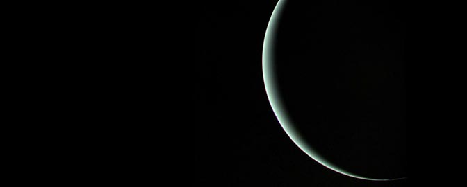 crescent view of Uranus