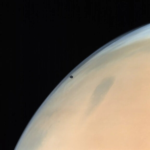 Phobos over mars