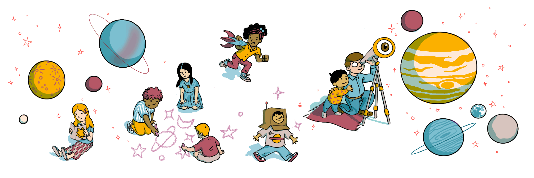 Children exploring space