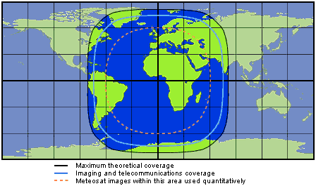 Coverage of a geostationary satellite at Earth