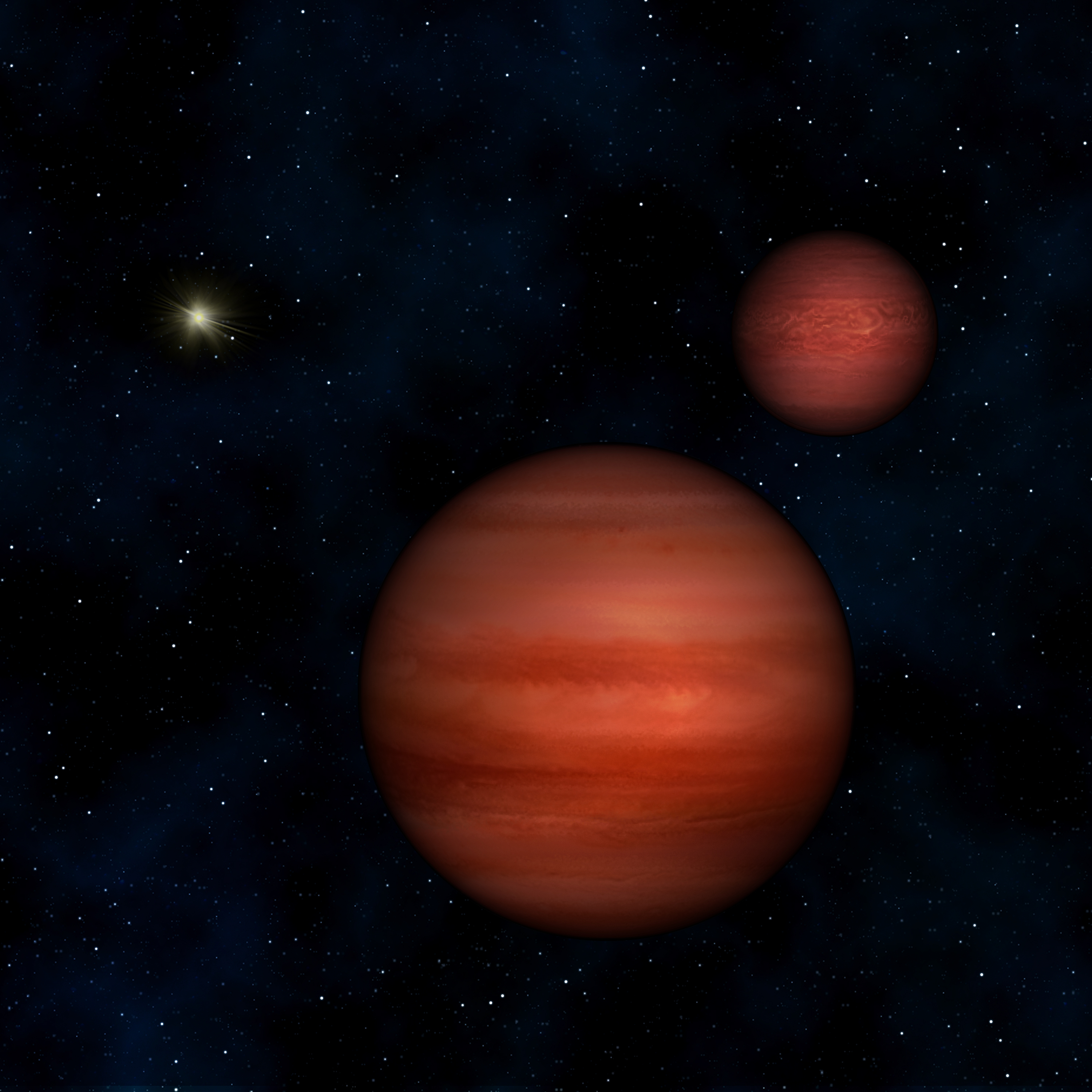 Artist's concept of nearby binary brown…