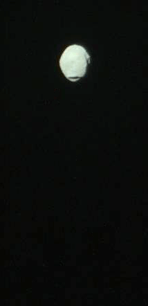 Phobos enters eclipse, Curiosity sol 393 (hot pixels removed)