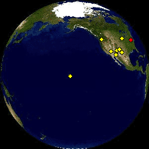 The night side of the Earth at 10:18 UTC on January 14.