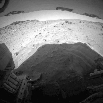 View out Spirit's left rear hazcams, sols 2078 and 2079